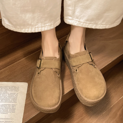 踩屎感復古勃肯鞋女2025春秋孕婦防滑一腳蹬樂福鞋圓頭百搭豆豆鞋 踩屎感復古勃肯鞋女2025春秋孕婦防滑一腳蹬樂福鞋圓頭百搭豆豆鞋