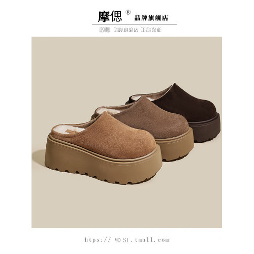 厚底增高勃肯鞋女外穿加絨包頭半拖鞋2025秋冬新款一腳蹬毛毛棉拖 厚底增高勃肯鞋女外穿加絨包頭半拖鞋2025秋冬新款一腳蹬毛毛棉拖