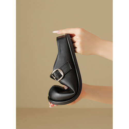 奧古獅登厚底小皮勃肯鞋包頭半拖女2025新款秋棕色單鞋英倫一腳蹬 奧古獅登厚底小皮勃肯鞋包頭半拖女2025新款秋棕色單鞋英倫一腳蹬