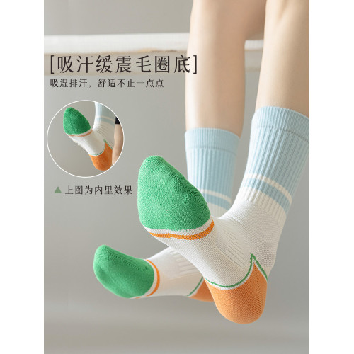 專業運動襪子女夏季中筒襪緩震防滑毛巾底壓力襪瑜珈健身騎行長襪 專業運動襪子女夏季中筒襪緩震防滑毛巾底壓力襪瑜珈健身騎行長襪