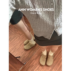 厚底勃肯鞋女2025新款春季外穿包頭半拖鞋懶人孕婦一腳蹬博肯單鞋