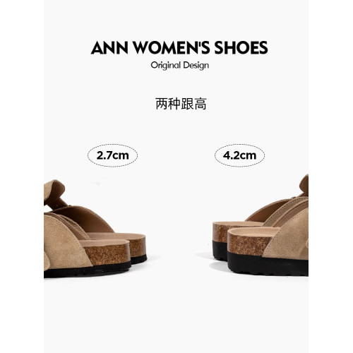 厚底勃肯鞋女2025新款春季外穿包頭半拖鞋懶人孕婦一腳蹬博肯單鞋 厚底勃肯鞋女2025新款春季外穿包頭半拖鞋懶人孕婦一腳蹬博肯單鞋