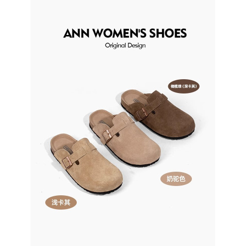 厚底勃肯鞋女2025新款春季外穿包頭半拖鞋懶人孕婦一腳蹬博肯單鞋 厚底勃肯鞋女2025新款春季外穿包頭半拖鞋懶人孕婦一腳蹬博肯單鞋