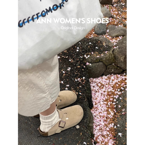 厚底勃肯鞋女2025新款春季外穿包頭半拖鞋懶人孕婦一腳蹬博肯單鞋 厚底勃肯鞋女2025新款春季外穿包頭半拖鞋懶人孕婦一腳蹬博肯單鞋