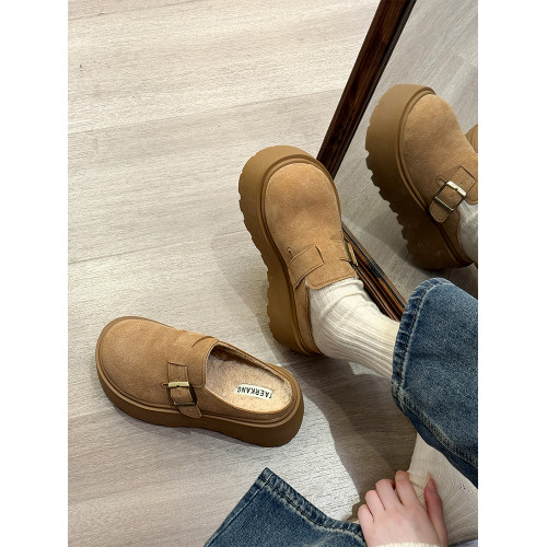 真皮厚底增高勃肯鞋女毛毛棉拖鞋外穿2025新款雪地靴加絨包頭半拖 真皮厚底增高勃肯鞋女毛毛棉拖鞋外穿2025新款雪地靴加絨包頭半拖