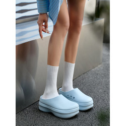 多巴胺包頭廚師鞋女2025夏季新款外穿厚底增高透氣穆勒鞋涼拖鞋潮