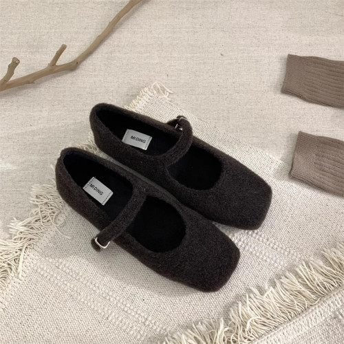 法式加絨瑪麗珍灰色毛毛鞋女外穿2025冬季新款加絨晚晚棉鞋穆勒鞋 法式加絨瑪麗珍灰色毛毛鞋女外穿2025冬季新款加絨晚晚棉鞋穆勒鞋