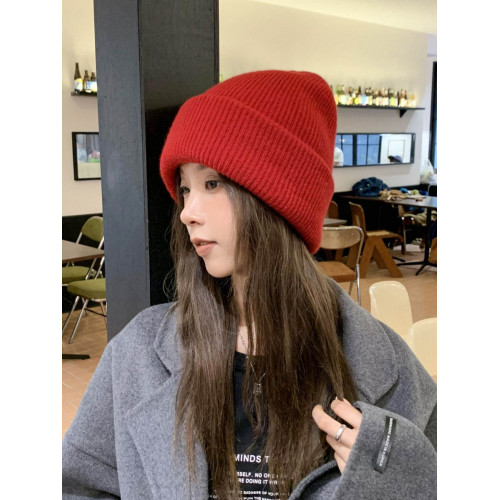 100%純羊毛帽子女秋冬季韓版百搭加厚保暖護耳月子冷帽針織毛線帽 100%純羊毛帽子女秋冬季韓版百搭加厚保暖護耳月子冷帽針織毛線帽