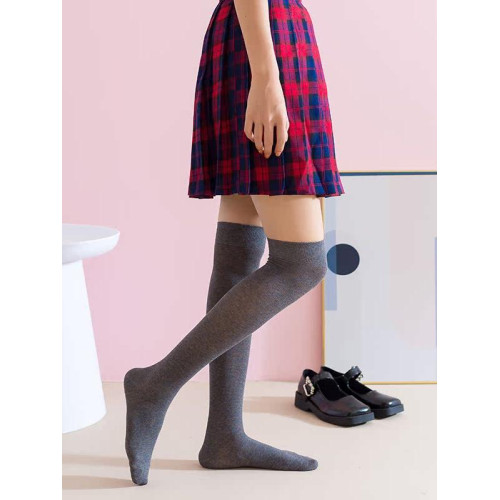 小腿襪長筒襪過膝襪壓力襪女秋冬黑色灰色白色過膝羊毛保暖加厚