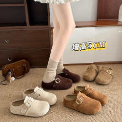 內增高厚底勃肯鞋包頭半拖鞋女外穿2025新款秋冬爆款懶人博肯單鞋