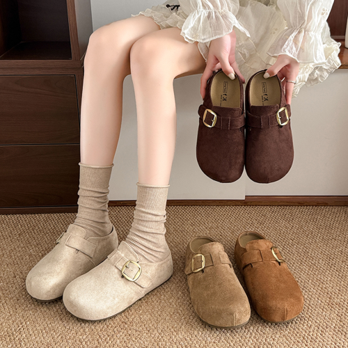 內增高厚底勃肯鞋包頭半拖鞋女外穿2025新款秋冬爆款懶人博肯單鞋 內增高厚底勃肯鞋包頭半拖鞋女外穿2025新款秋冬爆款懶人博肯單鞋