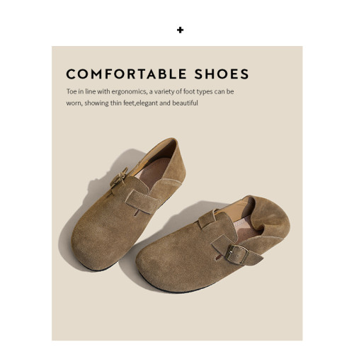 軟底勃肯鞋女2025年新款春季平底豆豆鞋單鞋軟底懶人一腳蹬博肯鞋 軟底勃肯鞋女2025年新款春季平底豆豆鞋單鞋軟底懶人一腳蹬博肯鞋