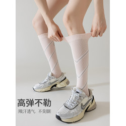 壓力運動襪子女專業健身網球肌能壓縮襪羽毛球長筒跑步瑜珈小腿襪