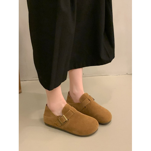 厚底復古全包勃肯鞋女2025春季新款一腳蹬博肯單鞋休閒豆豆樂福鞋 厚底復古全包勃肯鞋女2025春季新款一腳蹬博肯單鞋休閒豆豆樂福鞋