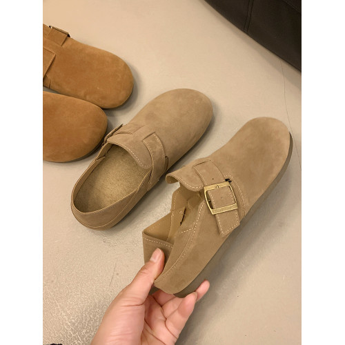 厚底復古全包勃肯鞋女2025春季新款一腳蹬博肯單鞋休閒豆豆樂福鞋 厚底復古全包勃肯鞋女2025春季新款一腳蹬博肯單鞋休閒豆豆樂福鞋