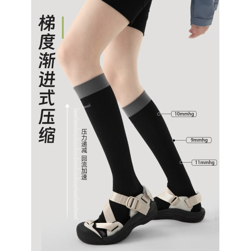 壓力襪子女專業運動襪無骨吸汗長筒小腿襪肌能壓縮健身騎行瑜珈襪