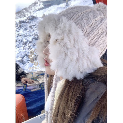 東北哈爾濱旅遊加厚保暖兔毛帽子女款戶外雪鄕長白山漠河冬季防寒 東北哈爾濱旅遊加厚保暖兔毛帽子女款戶外雪鄕長白山漠河冬季防寒