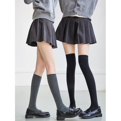 一期一會金棉帶腳型壓力襪秋冬加厚保暖小腿襪女防滑顯瘦不掉筒