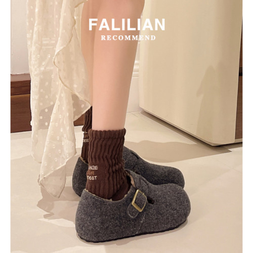 全包灰色勃肯鞋女鞋子2025秋冬新款爆款一腳蹬懶人鞋加絨博肯棉鞋 全包灰色勃肯鞋女鞋子2025秋冬新款爆款一腳蹬懶人鞋加絨博肯棉鞋