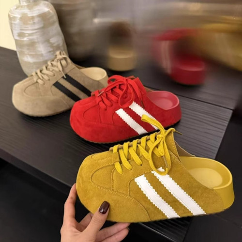 2025春夏新款時尚韓版系帶休閒風百搭內增高軟底包頭半拖鞋勃肯鞋 2025春夏新款時尚韓版系帶休閒風百搭內增高軟底包頭半拖鞋勃肯鞋