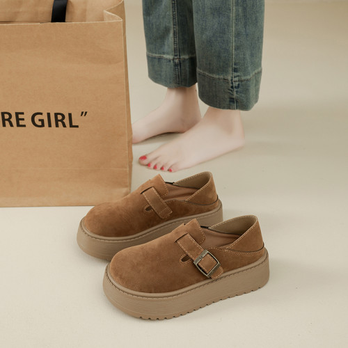 厚底勃肯鞋女秋季2025新款真皮復古全包單鞋一腳蹬軟底休閒嬾人鞋 厚底勃肯鞋女秋季2025新款真皮復古全包單鞋一腳蹬軟底休閒嬾人鞋