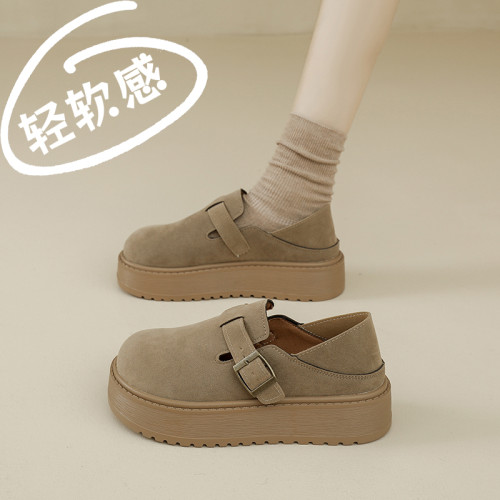 厚底勃肯鞋女秋季2025新款真皮復古全包單鞋一腳蹬軟底休閒嬾人鞋 厚底勃肯鞋女秋季2025新款真皮復古全包單鞋一腳蹬軟底休閒嬾人鞋