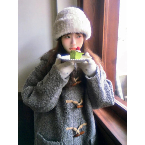 軟糯冬日加絨針織毛毛帽子純白漁夫帽女生冬季大頭圍保暖毛線護耳 軟糯冬日加絨針織毛毛帽子純白漁夫帽女生冬季大頭圍保暖毛線護耳