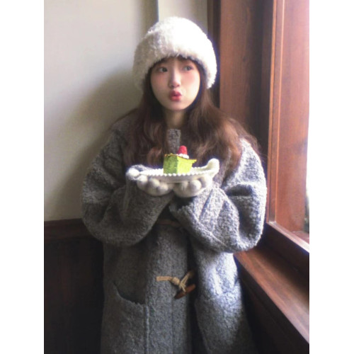 軟糯冬日加絨針織毛毛帽子純白漁夫帽女生冬季大頭圍保暖毛線護耳 軟糯冬日加絨針織毛毛帽子純白漁夫帽女生冬季大頭圍保暖毛線護耳