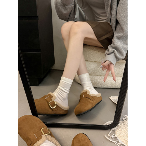 加絨勃肯鞋毛毛鞋女外穿2025新款秋冬季一腳蹬包頭半拖鞋博肯棉鞋 加絨勃肯鞋毛毛鞋女外穿2025新款秋冬季一腳蹬包頭半拖鞋博肯棉鞋