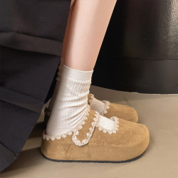 復古內增高包頭厚底拖鞋女外穿2025新款秋季百搭配裙子半拖勃肯鞋