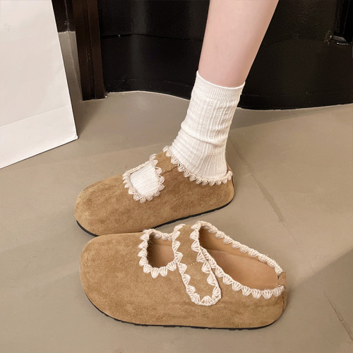 復古內增高包頭厚底拖鞋女外穿2025新款秋季百搭配裙子半拖勃肯鞋 復古內增高包頭厚底拖鞋女外穿2025新款秋季百搭配裙子半拖勃肯鞋