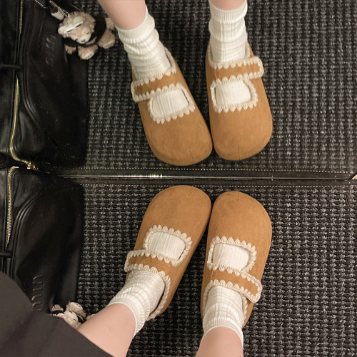 復古內增高包頭厚底拖鞋女外穿2025新款秋季百搭配裙子半拖勃肯鞋 復古內增高包頭厚底拖鞋女外穿2025新款秋季百搭配裙子半拖勃肯鞋