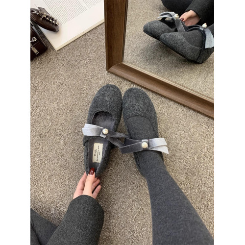 法式灰色毛呢毛毛鞋女2025秋冬新款韓版加絨瑪麗珍晚晚鞋穆勒棉鞋 法式灰色毛呢毛毛鞋女2025秋冬新款韓版加絨瑪麗珍晚晚鞋穆勒棉鞋