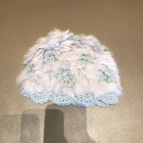 白色仙女毛毛帽手工鉤針兔毛帽子女冬季針織帽網紅毛絨保暖皮草帽 白色仙女毛毛帽手工鉤針兔毛帽子女冬季針織帽網紅毛絨保暖皮草帽