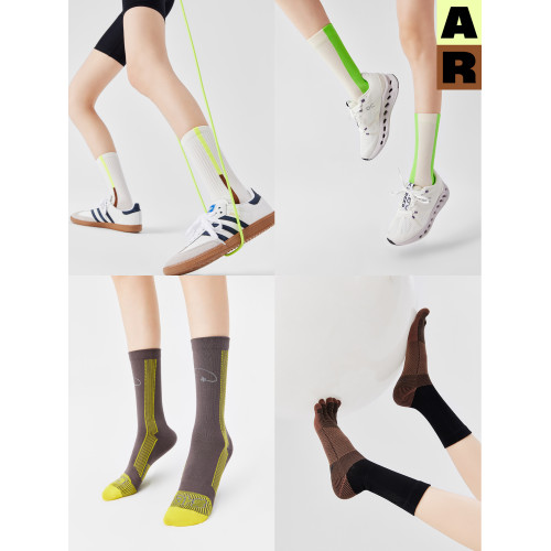 【任選2件95折】AR運動戶外壓力襪騎行跑步跳繩滑板網球襪中筒襪