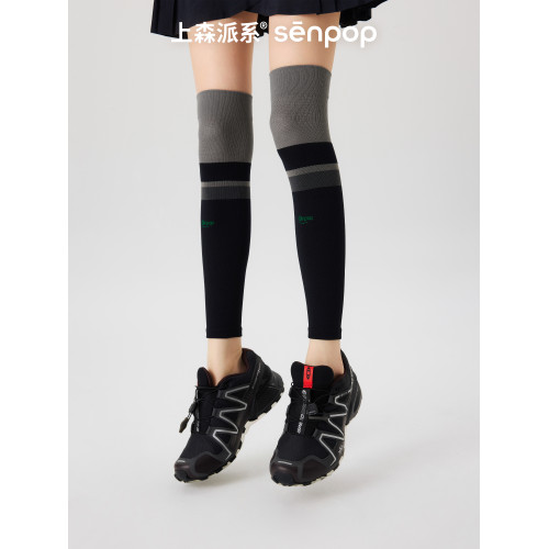 上森白色壓力襪套女春秋款長筒套過膝護膝腿套小腿襪子跑步運動襪