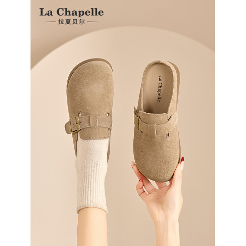 拉夏貝爾厚底勃肯鞋女2025新款秋季百搭一腳蹬懶人真皮半拖博肯鞋 拉夏貝爾厚底勃肯鞋女2025新款秋季百搭一腳蹬懶人真皮半拖博肯鞋