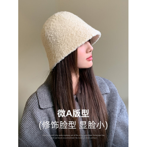 毛絨漁夫帽女秋冬季新款羊羔毛帽子大頭圍保暖護耳盆帽百搭顯臉小 毛絨漁夫帽女秋冬季新款羊羔毛帽子大頭圍保暖護耳盆帽百搭顯臉小