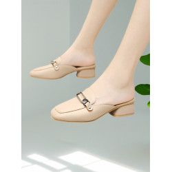 小碼拖鞋女31碼32百搭平底包頭半拖外穿時尚粗跟網紅穆勒鞋懶人鞋