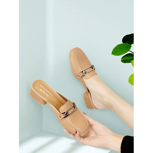 小碼拖鞋女31碼32百搭平底包頭半拖外穿時尚粗跟網紅穆勒鞋懶人鞋