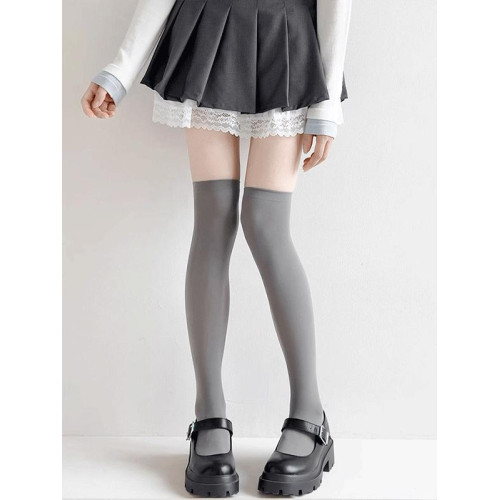 春秋季薄款過膝襪洛麗塔白色長筒襪天鵞絨透氣壓力襪日系jk小腿襪 春秋季薄款過膝襪洛麗塔白色長筒襪天鵞絨透氣壓力襪日系jk小腿襪