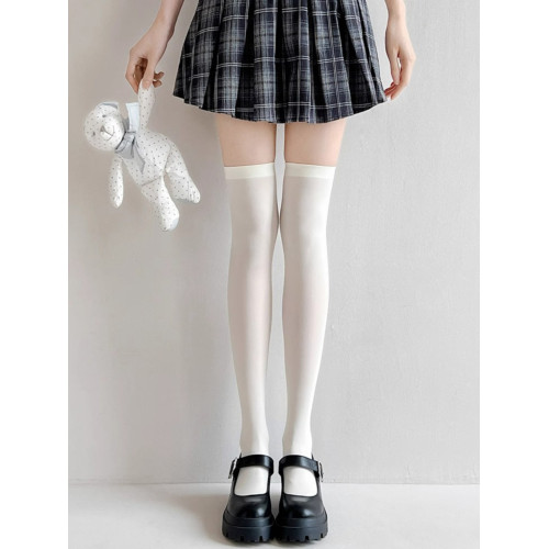 春秋季薄款過膝襪洛麗塔白色長筒襪天鵞絨透氣壓力襪日系jk小腿襪 春秋季薄款過膝襪洛麗塔白色長筒襪天鵞絨透氣壓力襪日系jk小腿襪