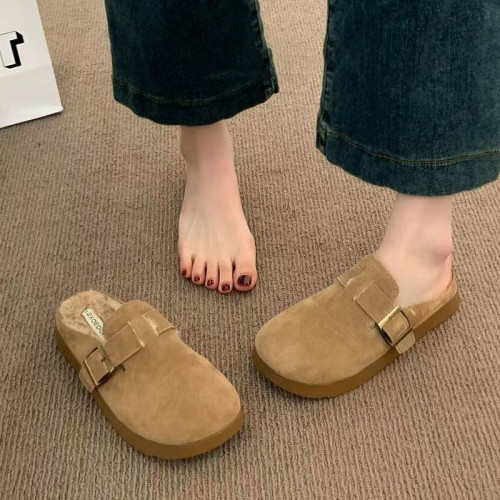 厚底毛毛勃肯鞋女半拖秋冬外穿2025新款爆款一腳蹬懶人鞋加絨棉拖 厚底毛毛勃肯鞋女半拖秋冬外穿2025新款爆款一腳蹬懶人鞋加絨棉拖