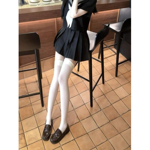 JK白色天鵞絨過膝襪女長筒防滑大腿襪日系高筒壓力襪白絲襪子瘦腿 JK白色天鵞絨過膝襪女長筒防滑大腿襪日系高筒壓力襪白絲襪子瘦腿