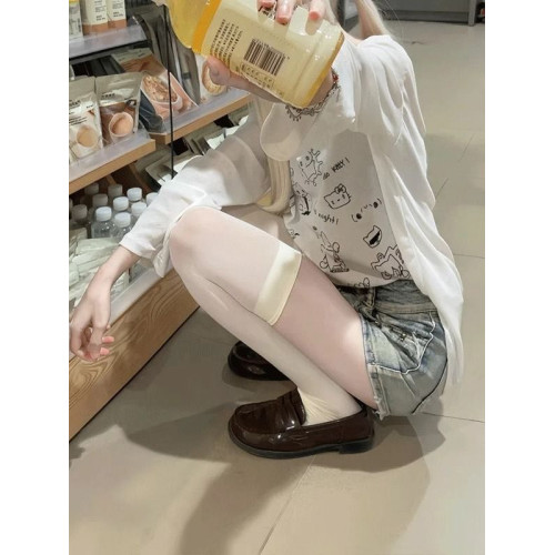 JK白色天鵞絨過膝襪女長筒防滑大腿襪日系高筒壓力襪白絲襪子瘦腿 JK白色天鵞絨過膝襪女長筒防滑大腿襪日系高筒壓力襪白絲襪子瘦腿