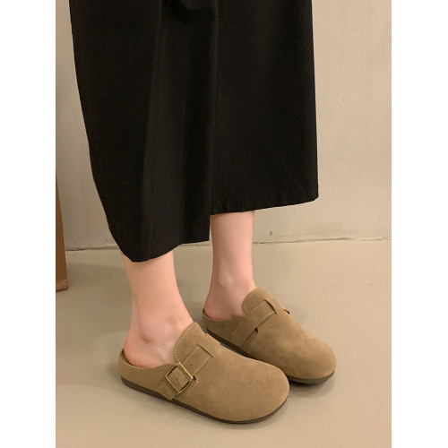 踩屎感包頭軟底勃肯鞋女款外穿秋季新款孕婦防滑大碼一腳蹬半拖鞋 踩屎感包頭軟底勃肯鞋女款外穿秋季新款孕婦防滑大碼一腳蹬半拖鞋