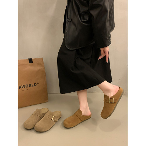 踩屎感包頭軟底勃肯鞋女款外穿秋季新款孕婦防滑大碼一腳蹬半拖鞋 踩屎感包頭軟底勃肯鞋女款外穿秋季新款孕婦防滑大碼一腳蹬半拖鞋