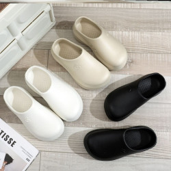 廚師護士EVA休閒運動厚底包頭增高拖鞋防滑穆勒護士鞋通用外出