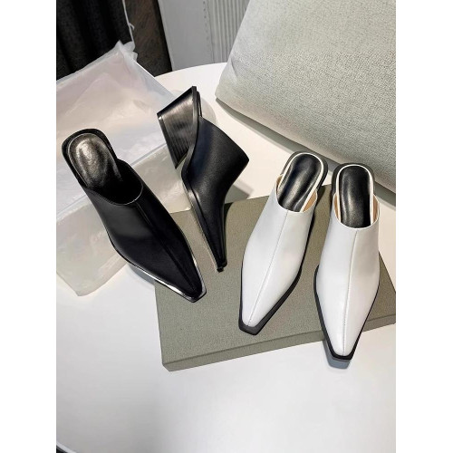 歐美包頭半拖鞋女高定小方頭坡跟高跟涼拖時尚外穿粗跟懶人穆勒鞋 歐美包頭半拖鞋女高定小方頭坡跟高跟涼拖時尚外穿粗跟懶人穆勒鞋