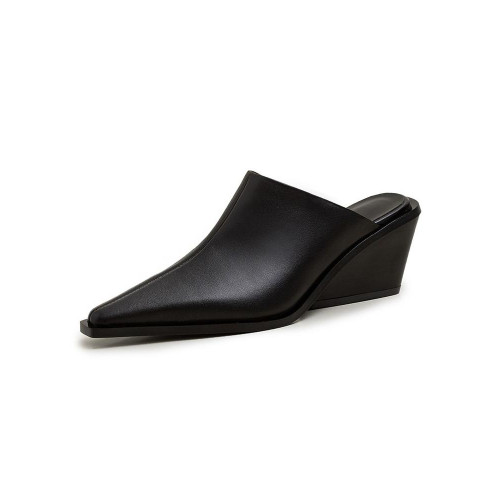 歐美包頭半拖鞋女高定小方頭坡跟高跟涼拖時尚外穿粗跟懶人穆勒鞋 歐美包頭半拖鞋女高定小方頭坡跟高跟涼拖時尚外穿粗跟懶人穆勒鞋